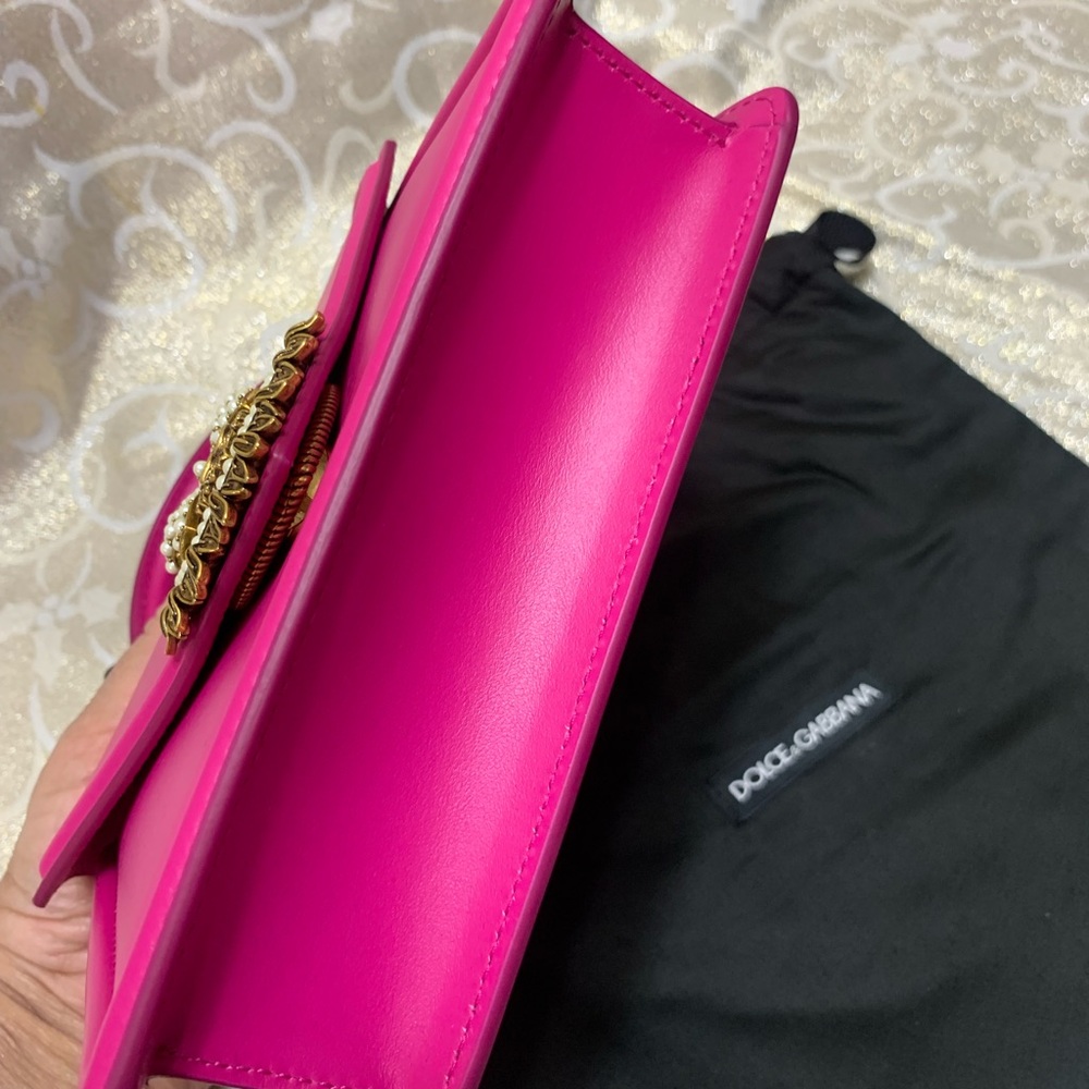 RESERVED Dolce & Gabbana Pink Mini Bag with Gold Accents - Picture 7 of 8